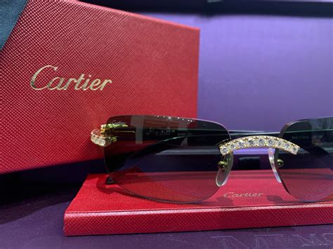 cartier sunglasses diamonds|cartier diamond sunglasses men.